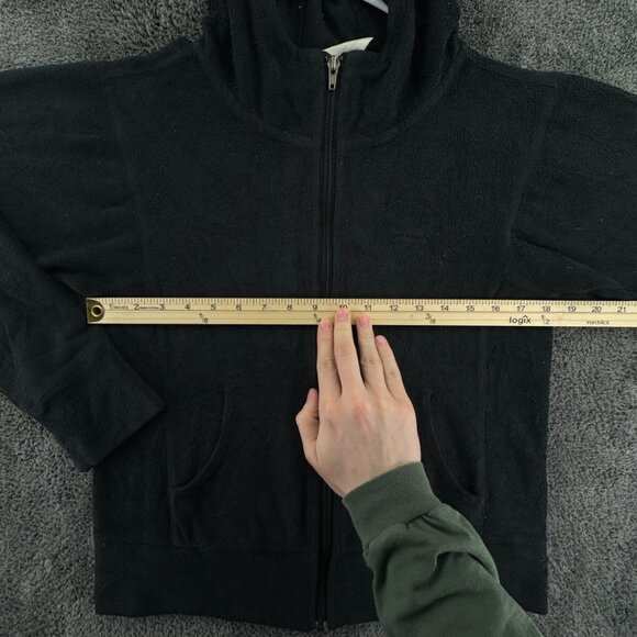 Patagonia Adult Women Jacket Small Black Hooded Full Zip Fleece W/ Pockets - Picture 4 of 13